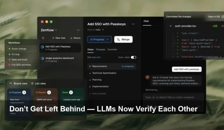 Zenflow Forces LLMs to Check Each Other — Faster Code