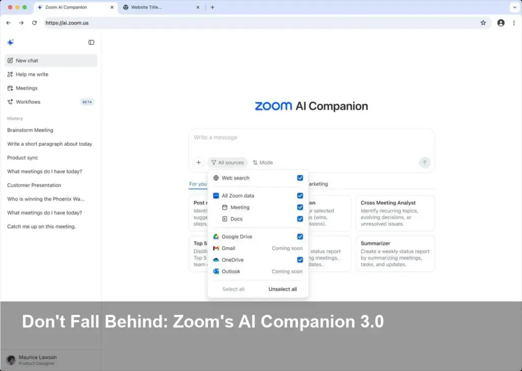 Zoom AI Companion 3.0: Browser Access, Agentic Automation