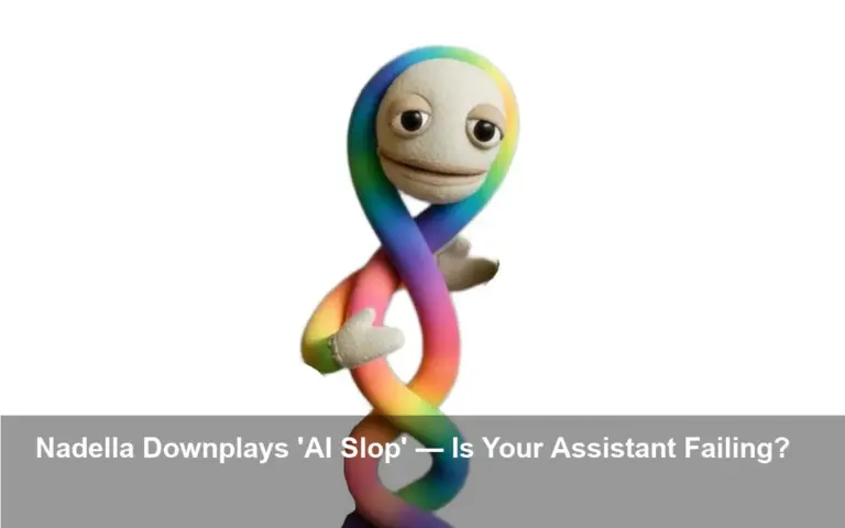 Nadella Blogs on AI 'Slop' as Microsoft Admits Failures